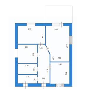 Дом 90м&sup2;, 2-этажный, участок 4 сот.  