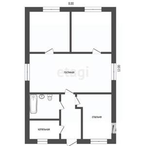 Дом 76м&sup2;, 1-этажный, участок 4 сот.  