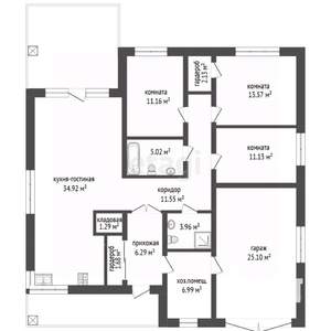 Дом 118м&sup2;, 1-этажный, участок 9 сот.  