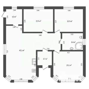 Дом 116м², 1-этажный, участок 8 сот.  