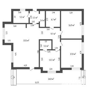 Коттедж 147м², 1-этажный, участок 15 сот.  