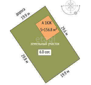 Дача 157м², 1-этажный, участок 6 сот.  
