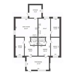 Дом 190м², 2-этажный, участок 10 сот.  