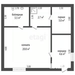 Дом 43м², 1-этажный, участок 9 сот.  