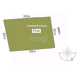 Дом 75м², 1-этажный, участок 6 сот.  