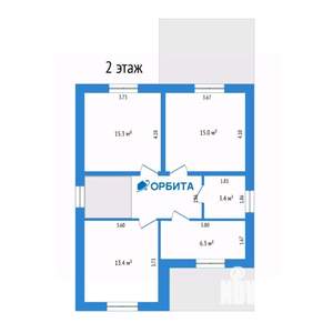 Дом 130м&sup2;, 2-этажный, участок 7 сот.  