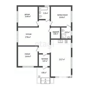 Дом 120м&sup2;, 1-этажный, участок 5 сот.  