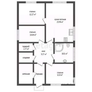 Дом 95м&sup2;, 1-этажный, участок 6 сот.  