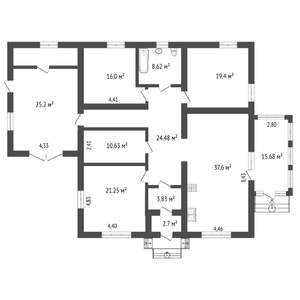 Коттедж 200м², 1-этажный, участок 15 сот.  