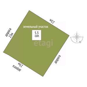 Дом 50м&sup2;, 2-этажный, участок 5 сот.  