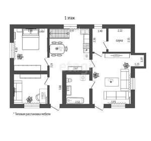 Дом 151м², 2-этажный, участок 5 сот.  
