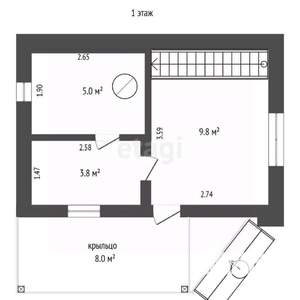 Дом 36м&sup2;, 2-этажный, участок 10 сот.  