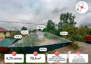 Дом 70м&sup2;, 1-этажный, участок 5 сот.  