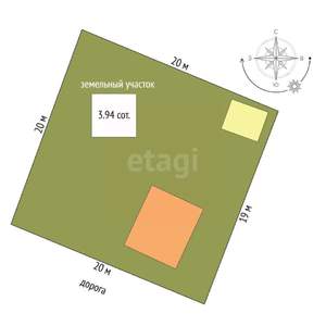 Дом 66м², 2-этажный, участок 4 сот.  