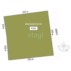 Дом 20м², 1-этажный, участок 4 сот.  