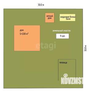 Дом 100м², 2-этажный, участок 9 сот.  