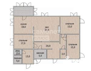 Коттедж 156м&sup2;, 1-этажный, участок 8 сот.  