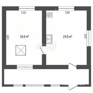 Дом 50м&sup2;, 2-этажный, участок 9 сот.  