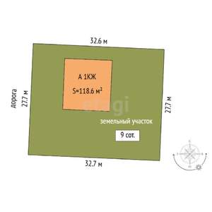 Дом 119м², 1-этажный, участок 9 сот.  