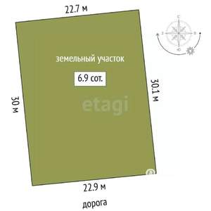 Дом 50м&sup2;, 2-этажный, участок 7 сот.  