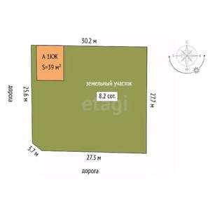 Дом 39м&sup2;, 2-этажный, участок 8 сот.  