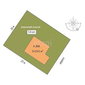 Дом 155м², 2-этажный, участок 5 сот.  