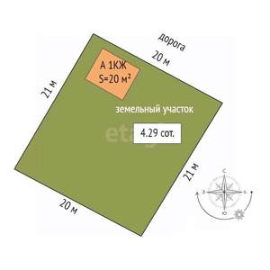 Дача 80м², 2-этажный, участок 4 сот.  