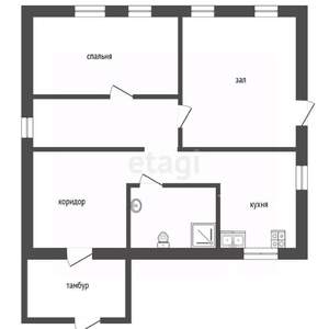 Дом 69м&sup2;, 1-этажный, участок 8 сот.  