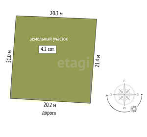 Дом 75м², 1-этажный, участок 4 сот.  