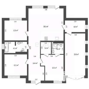 Дом 139м&sup2;, 1-этажный, участок 9 сот.  