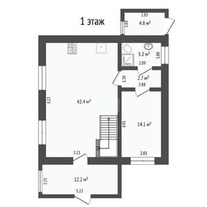 Дача 160м², 2-этажный, участок 6 сот.  