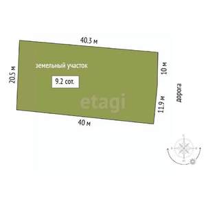 Дом 36м², 1-этажный, участок 9 сот.  