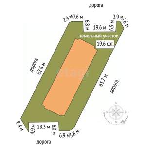 Таунхаус 83м&sup2;, 3-этажный, участок 1 сот.  