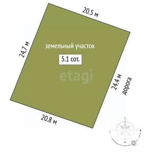 Дом 30м&sup2;, 2-этажный, участок 5 сот.  