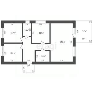 Дом 100м&sup2;, 1-этажный, участок 6 сот.  