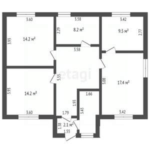 Дом 92м², 1-этажный, участок 7 сот.  