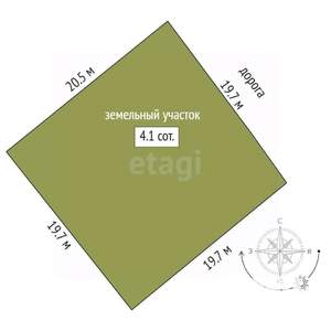 Дом 77м&sup2;, 1-этажный, участок 4 сот.  