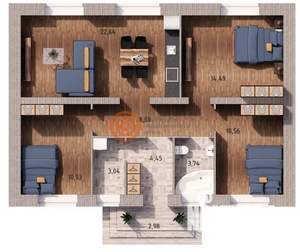 Дом 79м&sup2;, 1-этажный, участок 1 сот.  