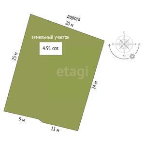 Дом 50м&sup2;, 2-этажный, участок 5 сот.  