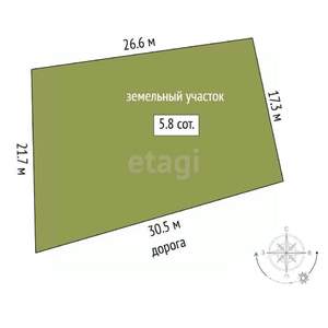 Дом 40м², 2-этажный, участок 6 сот.  