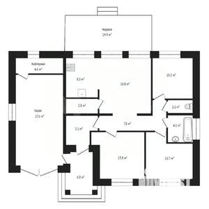 Коттедж 136м², 1-этажный, участок 6 сот.  