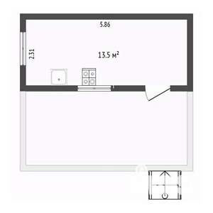 Дом 14м&sup2;, 1-этажный, участок 6 сот.  