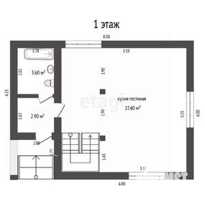 Дом 80м², 2-этажный, участок 6 сот.  
