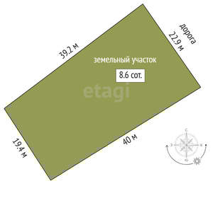 Дом 100м&sup2;, 1-этажный, участок 9 сот.  