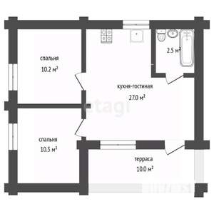 Дом 60м&sup2;, 1-этажный, участок 5 сот.  