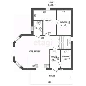 Дом 110м&sup2;, 2-этажный, участок 5 сот.  