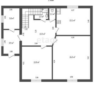 Дом 153м², 2-этажный, участок 8 сот.  