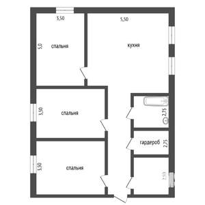 Коттедж 90м², 1-этажный, участок 5 сот.  