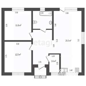 Дом 100м&sup2;, 1-этажный, участок 8 сот.  