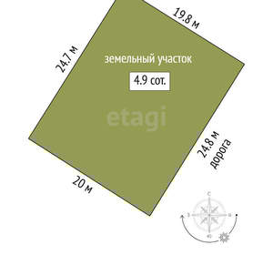 Дача 48м², 2-этажный, участок 5 сот.  